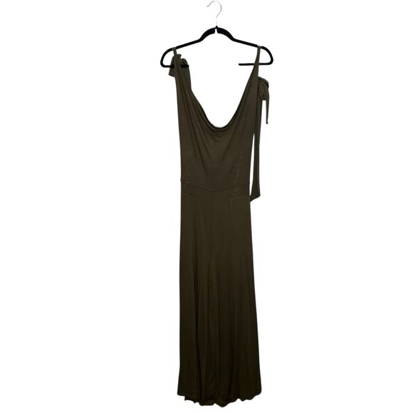 Free People FP Beach Wide-Legs Open Back Green Flowy Jumpsuit Size Medium flaw - Picture 1 of 7